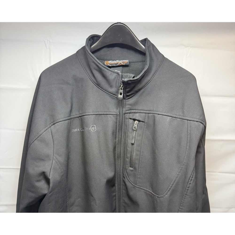 Free Country Men's Full Zip Fleece Lined Softshell Jacket Black XX-Large XXL
